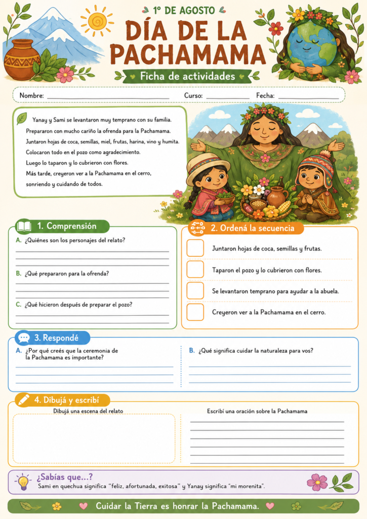 Ficha de actividad sobre la Pachamama