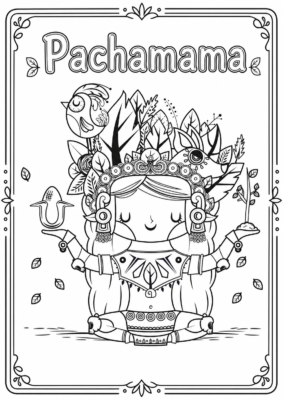 ficha con dibujo para colorear pachamama