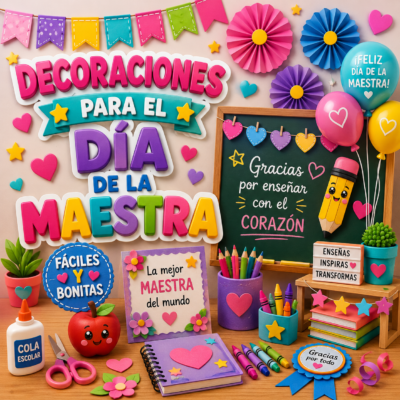 carteleras y decoraciones dia de la maestra
