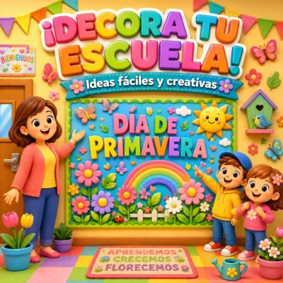ideas faciles para decorar la escuela para primavera