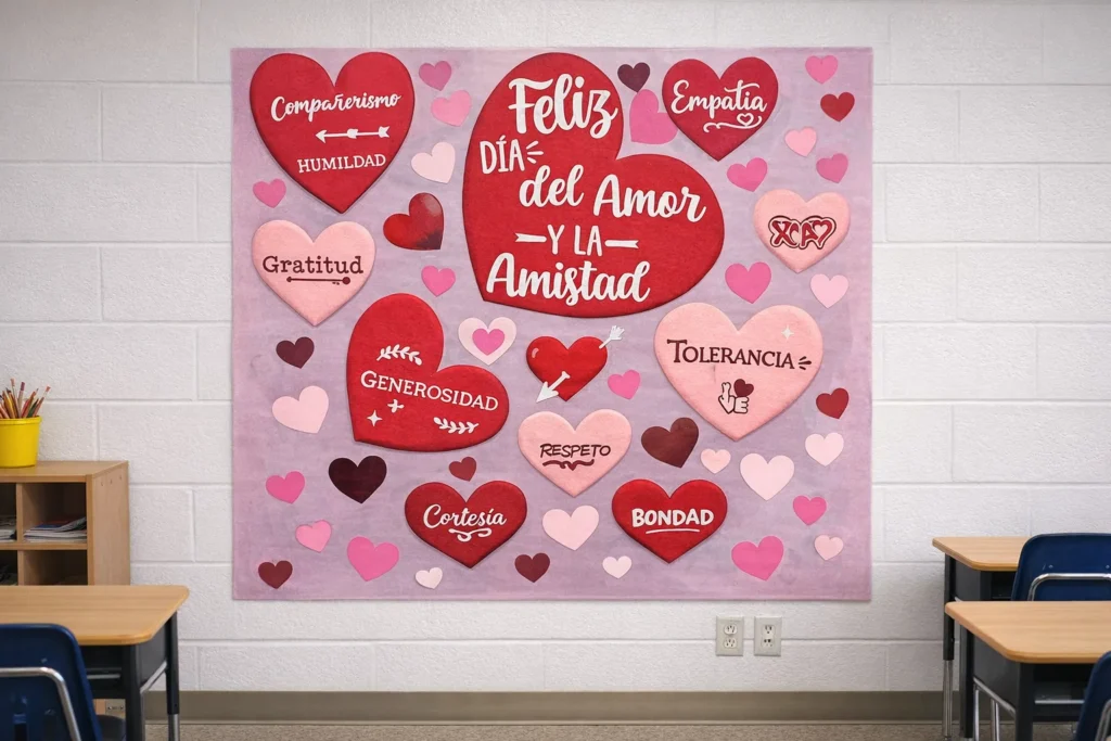 cartel para el aula del dia del amor y la amistad