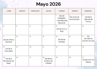 PDF Calendario efemerides mayo 2026 - imprimir