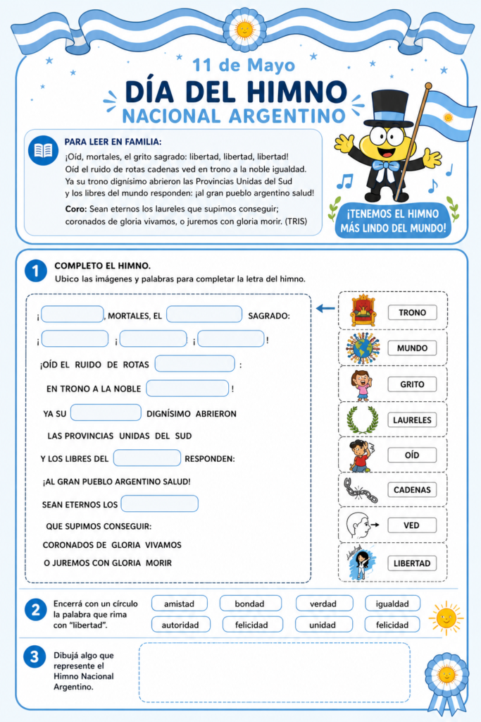 Actividades para el día del himno nacional