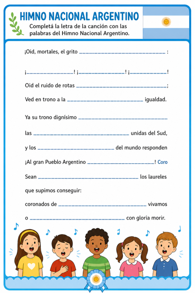 Actividades para primaria para el día del himno nacional