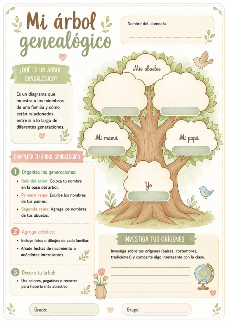 arbol genealogico para completar