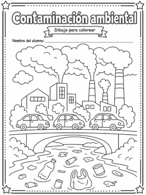 dibujo para colorear de contaminacion dibujo para colorear de contaminacion