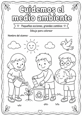 dibujos para colorear cuidado del medio ambiente