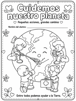dibujos para colorear cuidado del planeta