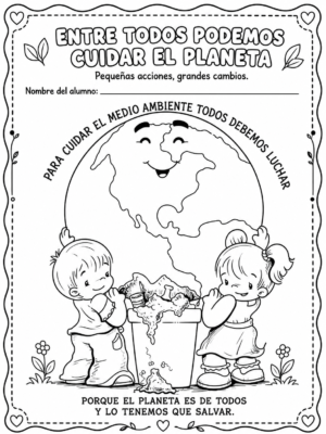 dibujos para colorear sobre cuidado del medio ambiente
