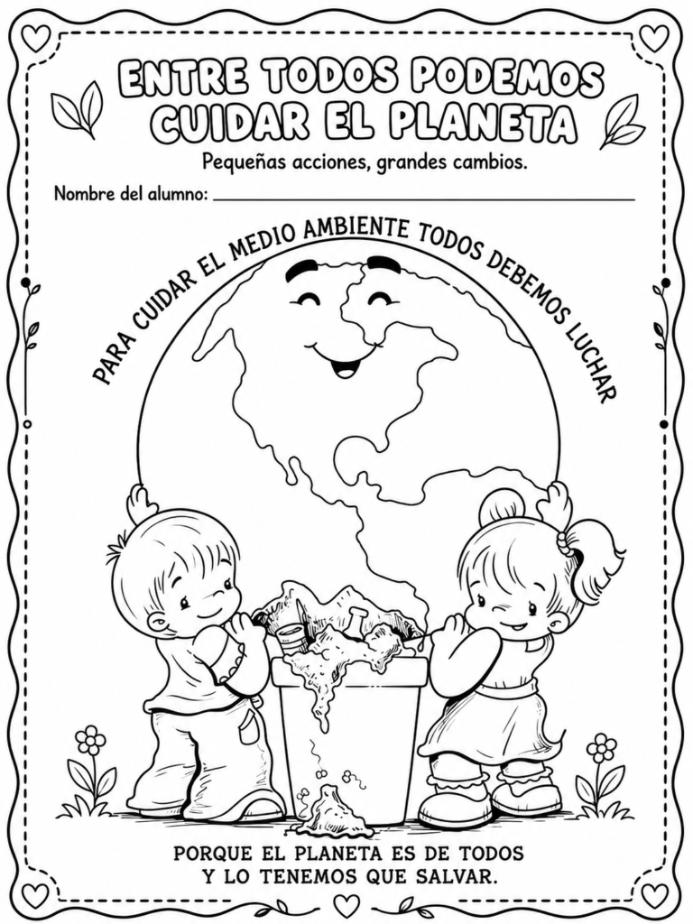 dibujos para colorear sobre cuidado del medio ambiente