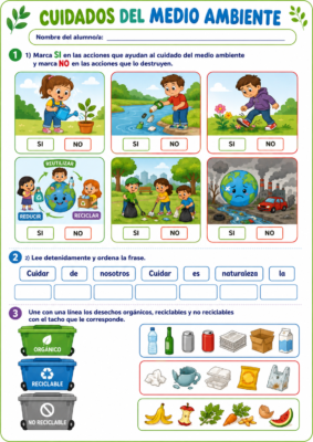 ficha actividades sobre el medio ambiente
