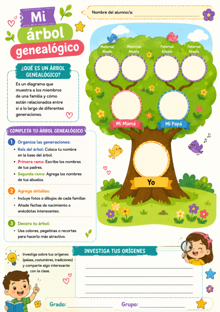 ficha para completar arbol genealogico