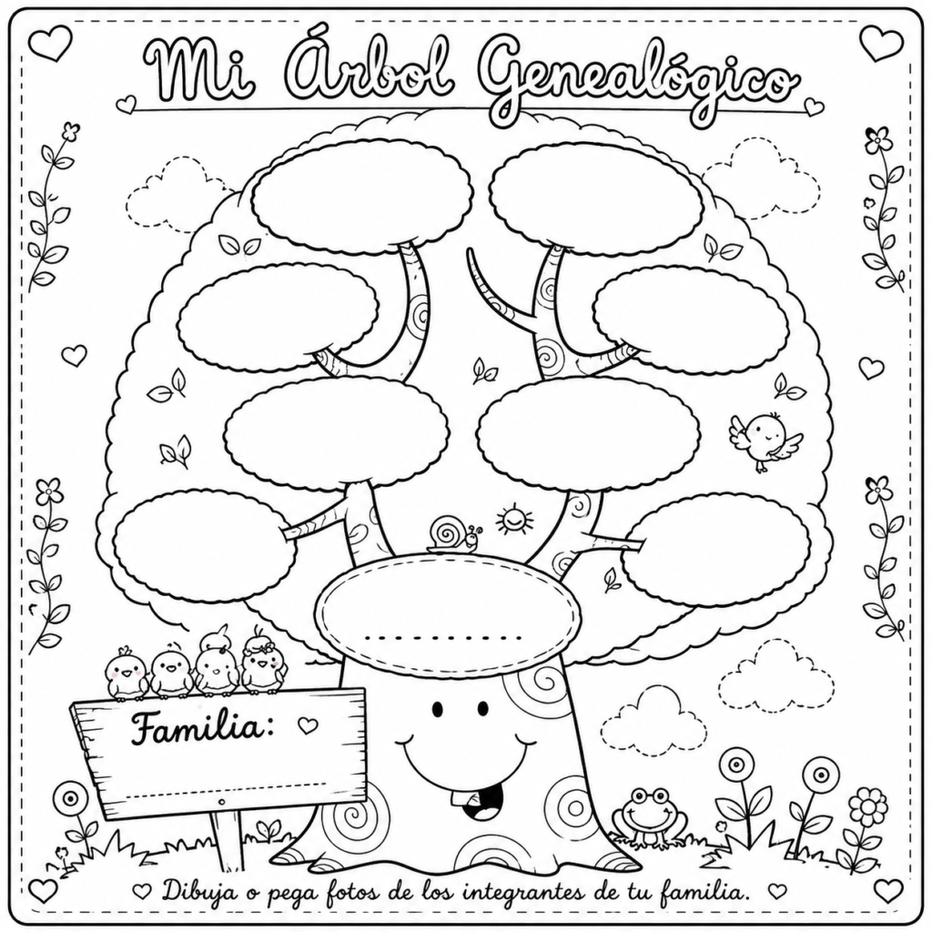modelos de arbol genealogico para niños