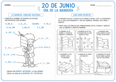 Actividades para el dia de la bandera Argentina primaria
