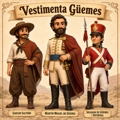 Vestimenta de Martín Miguel de Güemes para niños guachos y soldados Vestimenta de Martín Miguel de Güemes para niños guachos y soldados