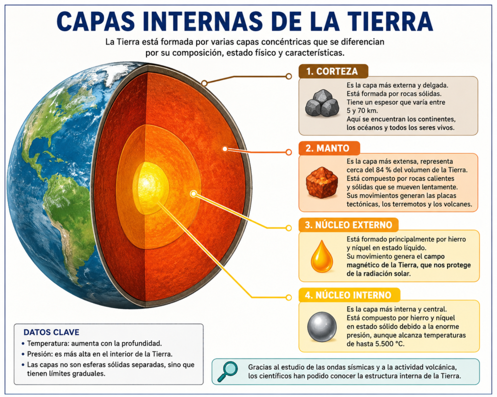 lamina de las capas internas de la tierra