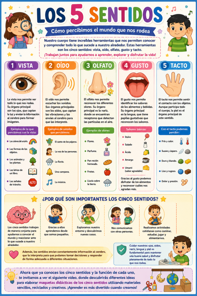 lamina de los 5 sentidos