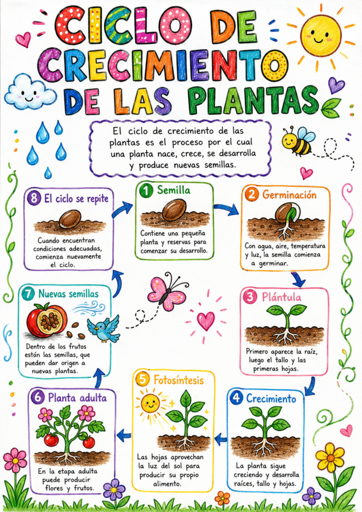 ciclo de crecimiento de las plantas