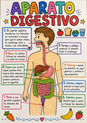 lamina afiche del aparato digestivo