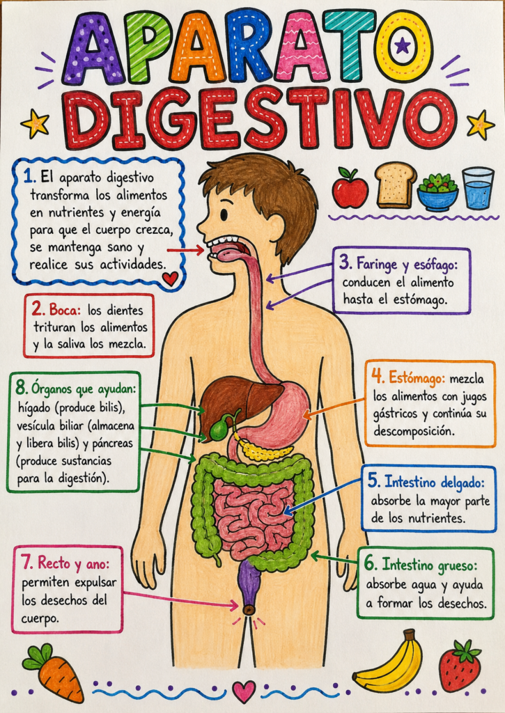 lamina afiche del aparato digestivo