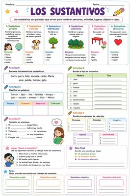 ficha actividades sobre sustantivos practica